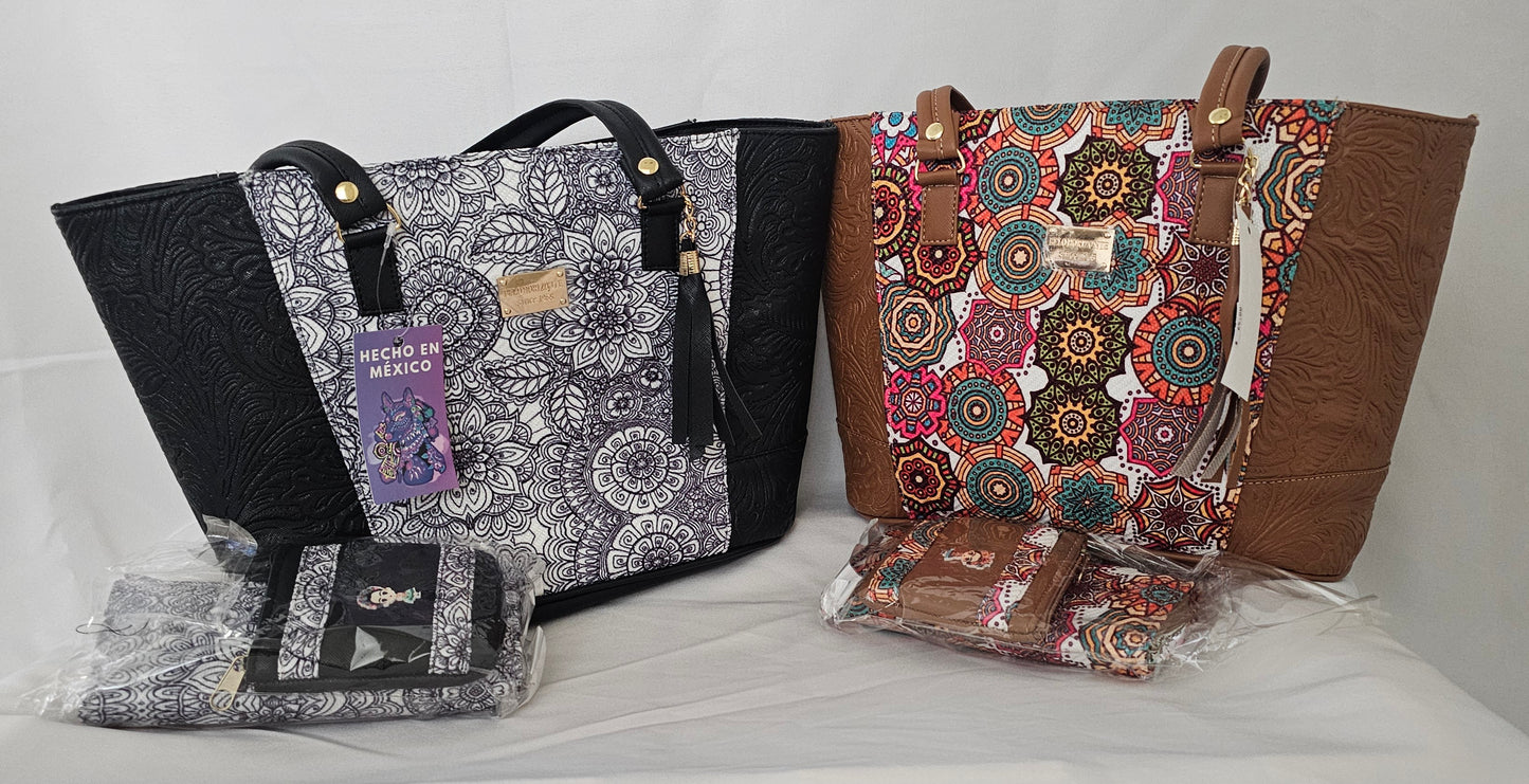 3 piece leather purse design with Yute